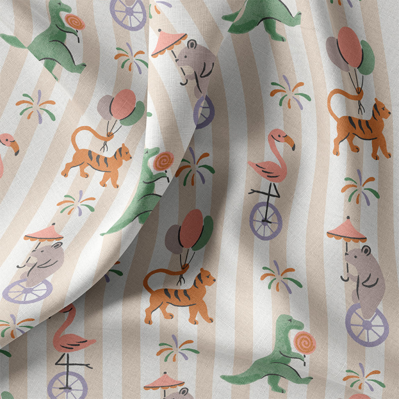 Printed Cotton FETEFORRAINE Gray / Green